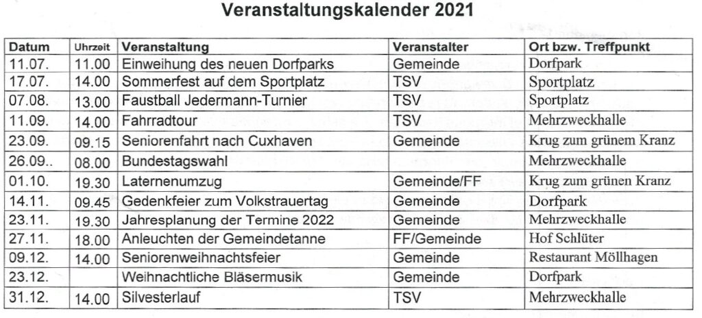 Gemeindekalender 2021